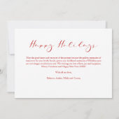 レッドミニマリストハッピーホリデーモダンスクリプト (裏面)