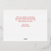 レッドミニマリストハッピーホリデー2写真クリスマス 箔シーズンカード (裏面)