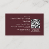 レッドミニマリストホーム建物建築QRコード 名刺 (裏面)