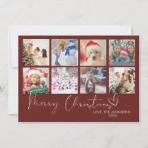 レッドミニマリストMerry Christmas 9フォトコラージュ