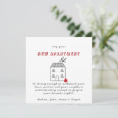 レッドミニマルおめでとうズオンザニューアパートメント シーズンカード (スタンド正面)