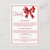 レッドミニマルコケット弓リ結婚ボン エンクロージャーカード (正面)