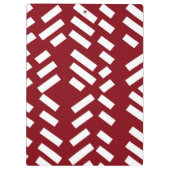 レッドミニマルストライプのリスト対角パターン、モノグラム クリップボード (裏面)