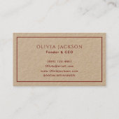 レッドミニマルタイポグラフィク素朴クラフトニュートラル 名刺 (裏面)