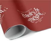 レッドミニマルメリーリストと明るいクリスマス ラッピングペーパー (ロールコーナー)