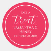 レッドミニマ結婚リストの記念書 ラウンドシール (正面)