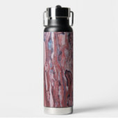 レッドミネラルストーン抽象芸術パターン ウォーターボトル (正面)