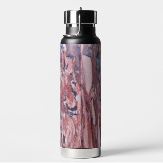 レッドミネラルストーン抽象芸術パターン ウォーターボトル (右面)
