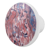 レッドミネラルストーン抽象芸術パターン セラミックノブ (右)