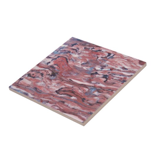 レッドミネラルストーン抽象芸術パターン タイル (側面)