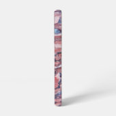 レッドミネラルストーン抽象芸術パターン SAMSUNG GALAXYケース (左側面)