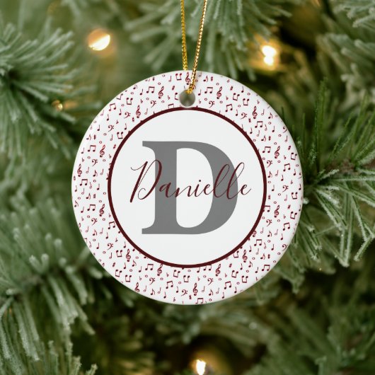 レッドミュージックテーマ パーソナライズされた セラミックオーナメント (ツリー)