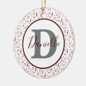 レッドミュージックテーマ パーソナライズされた セラミックオーナメント (左)