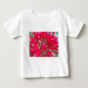 レッドミルクウィードカラフルの美しい万華鏡のように千変万化するパターン ベビーTシャツ