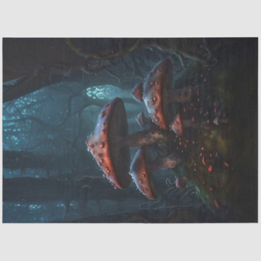 レッドムーディースマッシュルーム – 暗い夢の風景の切り離し 薄葉紙 (正面)