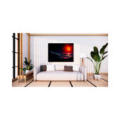 レッドムーンオーバーストーミーシーファンタジーシースケープ フォトプリント