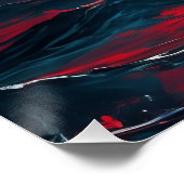 レッドムーンオーバーダーク海ドラマチックファンタジーシースケープ ポスター (コーナー)