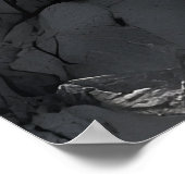 レッドムーンデジタルアートの下の崖の上の穏やかな女性 ポスター (角)