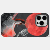 レッドムーンデジタルアートの下の崖の上の穏やかな女性 Case-Mate iPhoneケース (裏面 (横))