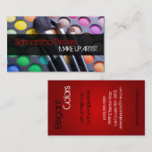 レッドメイクアップアーティストパレットブラシ名刺 名刺 (正面/裏面)