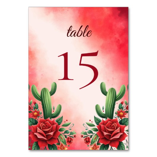 レッドメキシコスタイルキンセアニラ テーブルナンバー (裏面)