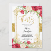 レッドメキシコフェスタフローラ30歳の誕生日 招待状 (正面)