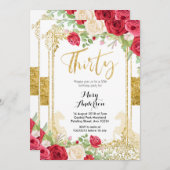 レッドメキシコフェスタフローラ30歳の誕生日 招待状 (正面/裏面)