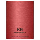 レッドメタリックカスタムテクスチャ文字 クリップボード (裏面)