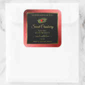 レッドメタリックグリッターブラック製品ラベルLadybug スクエアシール (バッグ)