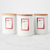 レッドメタリックグリッターホワイトプロダクトラベル追加ロゴ フードラベル (ボトル)