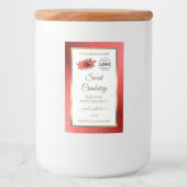 レッドメタリックグリッターホワイトプロダクトラベル追加ロゴ フードラベル (正面)