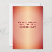 レッドメタリックスノーフレークファミリーフォトクリスマスカード (裏面)