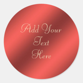レッドメタリックフェイクフォイルカスタマイズ可能ステッカー ラウンドシール