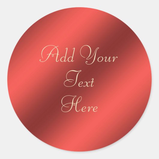 レッドメタリックフェイクフォイルカスタマイズ可能ステッカー ラウンドシール (正面)