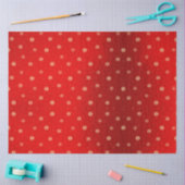 レッドメタリックフォイル黄金の雪片クリスマス 薄葉紙 (クラフト)