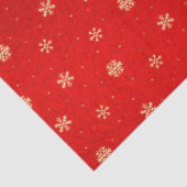 レッドメタリックフォイル黄金の雪片クリスマス 薄葉紙 (詳細)