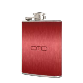 レッドメタリックブラッシュアルミニウムルック フラスク (左)