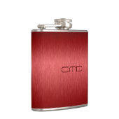 レッドメタリックブラッシュアルミニウムルック フラスク (右)