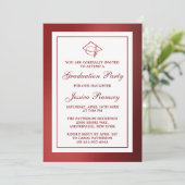 レッドメタリック卒業ハット卒業パーティー 招待状 (スタンド正面)