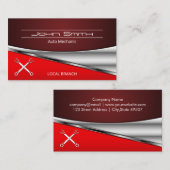 レッドメタリック工業背景 |レンチ 名刺 (正面/裏面)