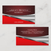レッドメタリック工業背景 名刺 (正面/裏面)