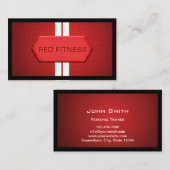 レッドメタルカッコいいフィットネス名刺 名刺 (正面/裏面)
