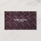 レッドメタルテクスチャカスタム建築作業者 名刺 (正面)