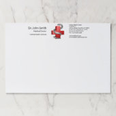 レッドメディカルクロスシンボルヘビのスネークシルバー ペーパーパッド (正面)