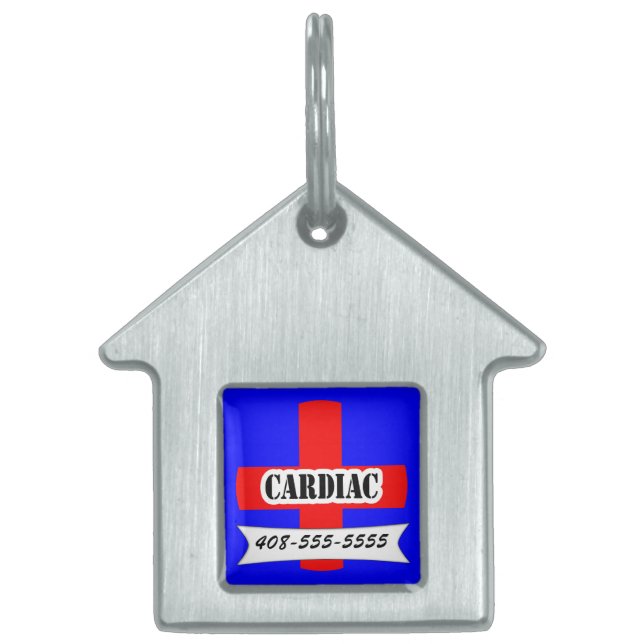 レッドメディックアラート心ペットネームテンプレートペット ペットネームタグ (正面)