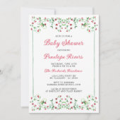 レッドメドウフローラグランドミレニアルベビーシャワー 招待状 (正面)