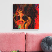 レッドメラニンベリー美しい キャンバスプリント (インサイチュ (リビング))