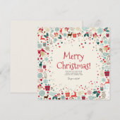 レッドメリークリスマスとハッピーニューイヤーカード シーズンカード (正面/裏面)