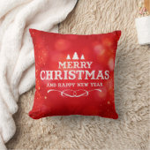 レッドメリークリスマスとハッピーニューイヤーホリデー クッション (ブランケット)