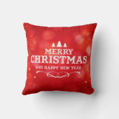 レッドメリークリスマスとハッピーニューイヤーホリデー クッション (裏面)